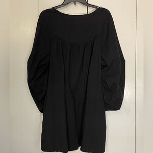 Free People S Brynn Tunic 100% Cotton Balloon Sleeve Top Black Size medium